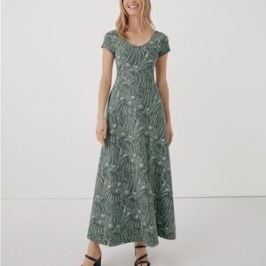 Pact Green Patterned Maxi Dress